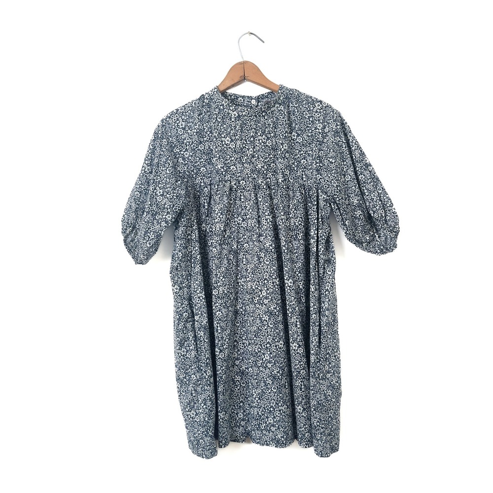 Everlane Mini Yoke Dress Navy‎ White Floral Cotton - M